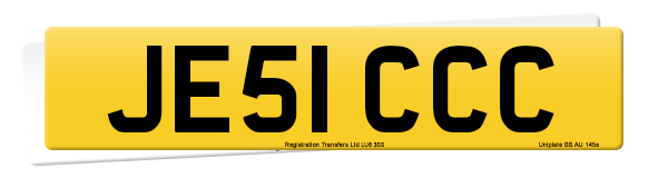 Registration number JE51 CCC